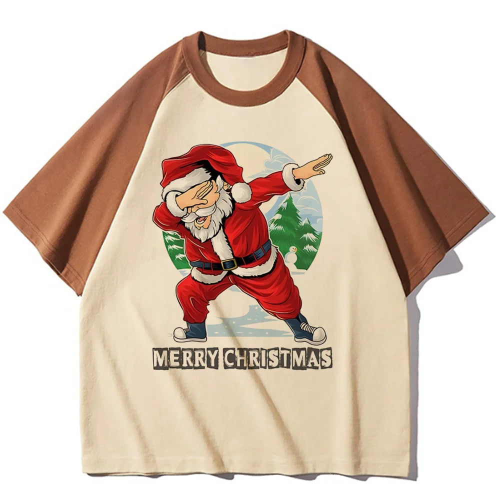 Christmas top tees teen Colorful Vintage aesthetic Grunge Y2k korean clothes tshirt hip hop Graphic harajuku Grunge Pop Culture