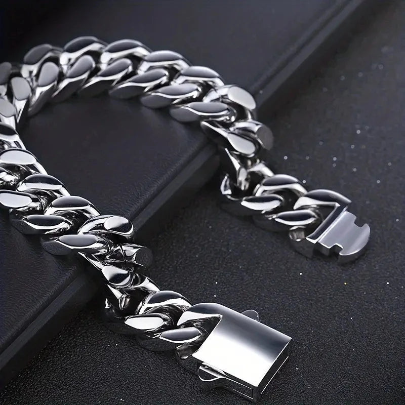 316 Stainless Steel Plated 18k Gold Fashion 8.10.12mm Encrypted Cuban Chain Rap Hip Hop Men Women Bracelet Necklace Accessories