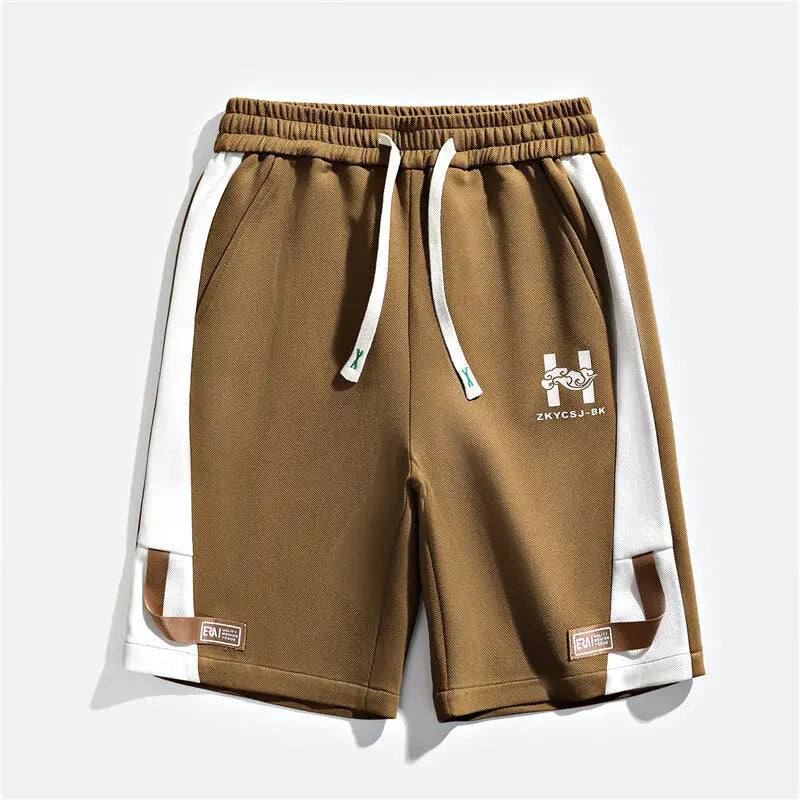 Fashion Men's Casual Shorts 2025 Summer Youth High Street Wear Knee-Length Pants Outdoor Sports Elastic Waist Five-Cents Joggers