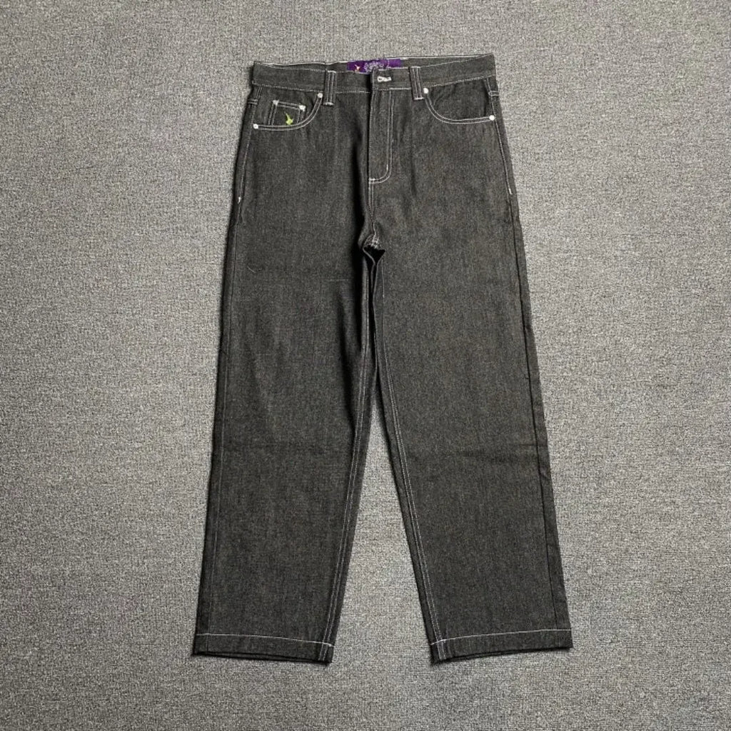 New Always Jeans High quality Printed Embroidery Straight Jeans Black Pants Men Jeans Printing Trend Street Wear AlwaysJeans Men