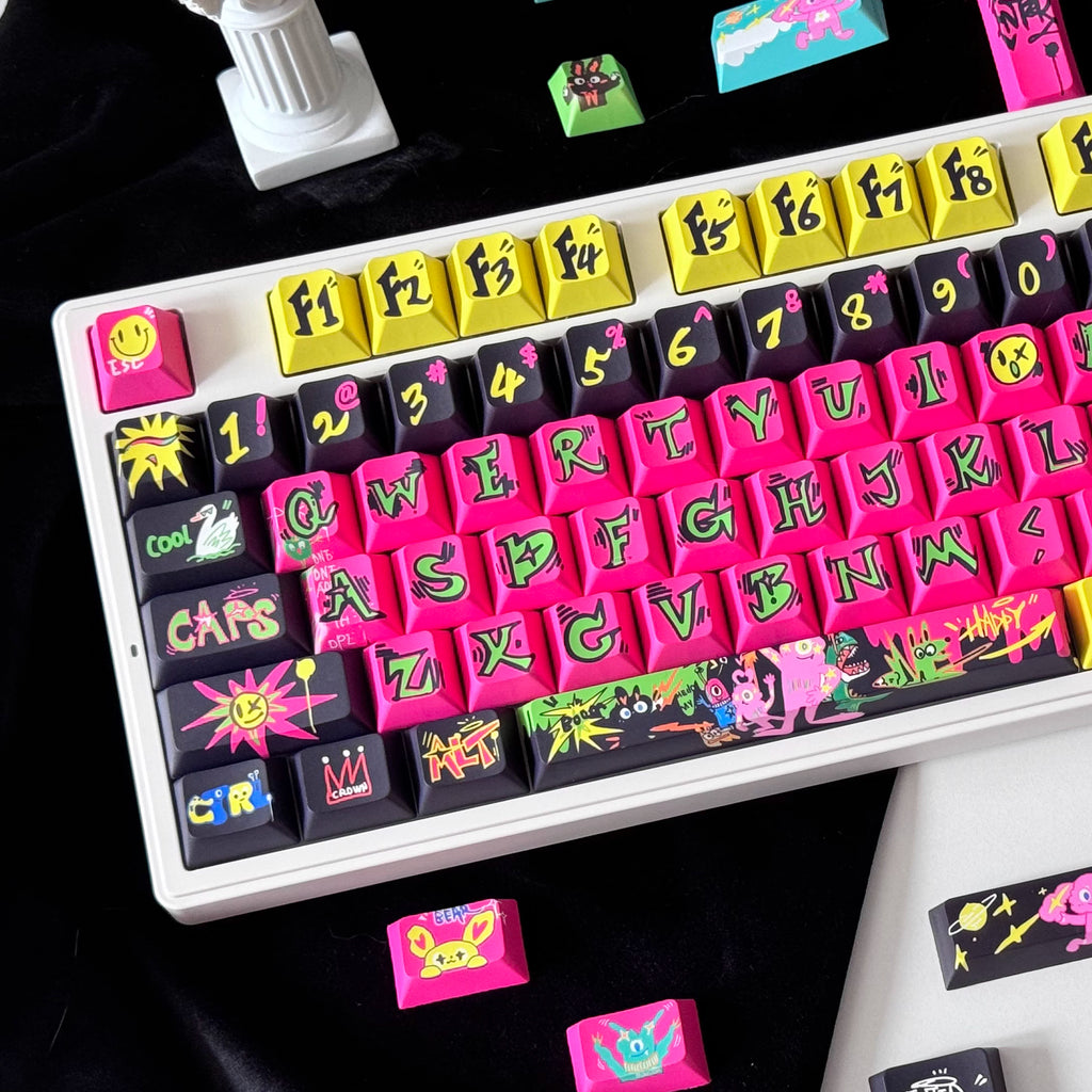 Graffiti Maniac Theme Keycaps - Sublimation Process PBT Material - Suitable For Art Lovers-Original Factory Height