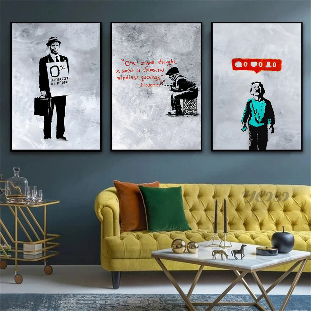 Street Graffiti Abstract Art Wall Posters Girl With Balloon Modern Home Room Decor Canvas Painting Mural Pictures Prints Artwork