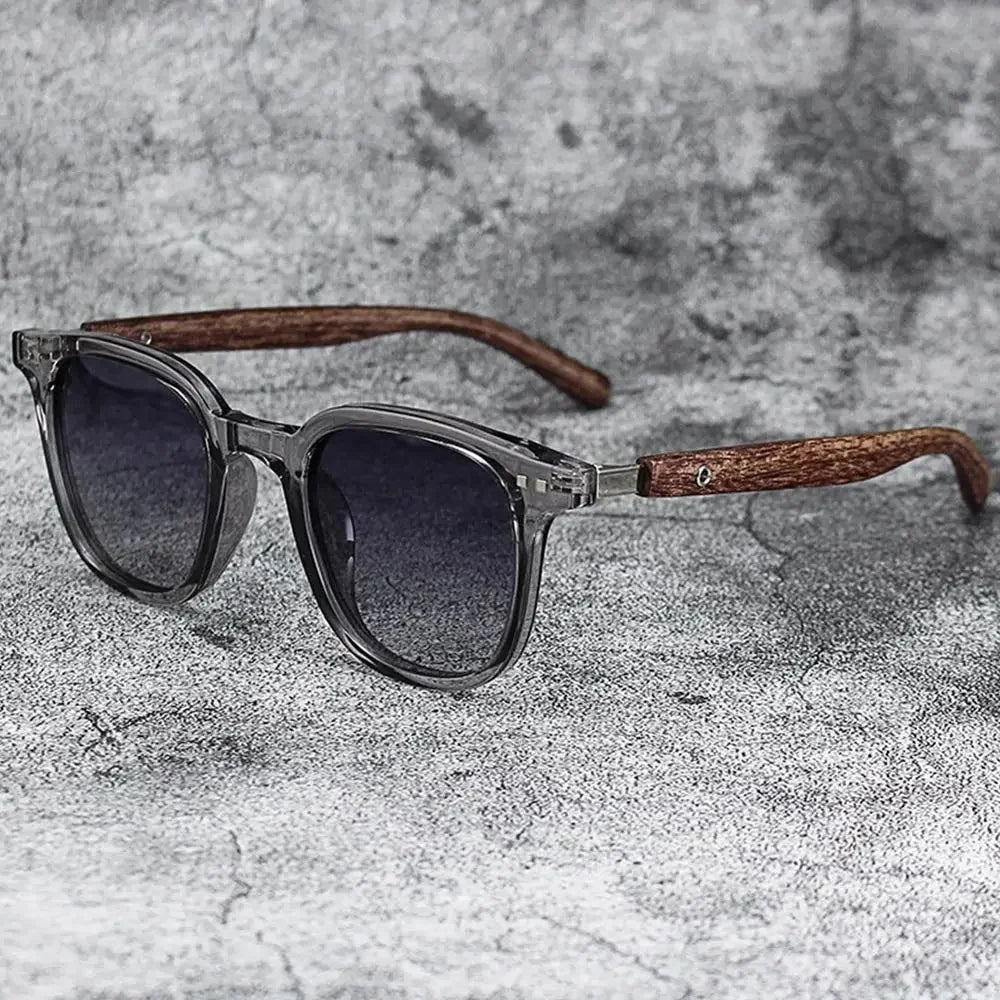Trendy Retro Wood Grain Sunglasses - Polarized UV Protection for Men & Women, Perfect for Cycling & Outdoor Street Photography