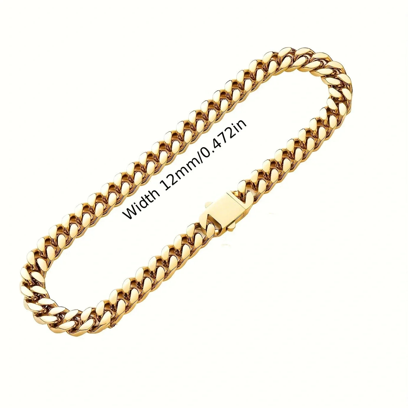 316 Stainless Steel Plated 18k Gold Fashion 8.10.12mm Encrypted Cuban Chain Rap Hip Hop Men Women Bracelet Necklace Accessories