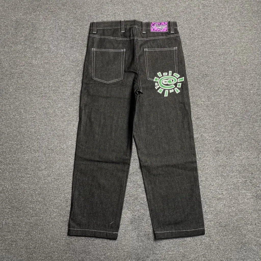 New Always Jeans High quality Printed Embroidery Straight Jeans Black Pants Men Jeans Printing Trend Street Wear AlwaysJeans Men