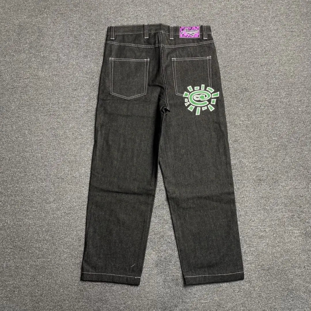 New Always Jeans High quality Printed Embroidery Straight Jeans Black Pants Men Jeans Printing Trend Street Wear AlwaysJeans Men