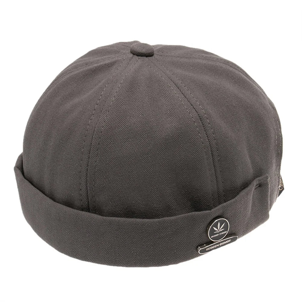 Unisex Corduroy Solid Color Brimless Caps for Men Women Streetwear Hip Hop Hats Retro Beanie Docker Caps Adjustable Dome Hats