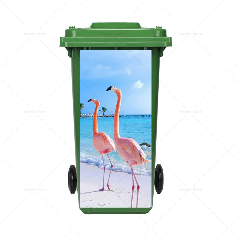 Art Graffiti Trash Can Sticker Kitchen Trash Can Waterproof Decoration Sticker Design Wallpaper Poster Cabinet Closet Stickers