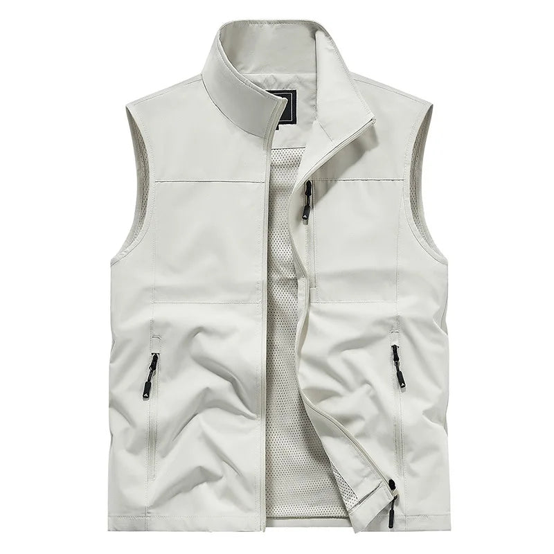 FGKKS 2024 Outdoor Casual Vest For Men Large Pocket Fashion Coat High Quality Design Hot Street Wear Vest For Men