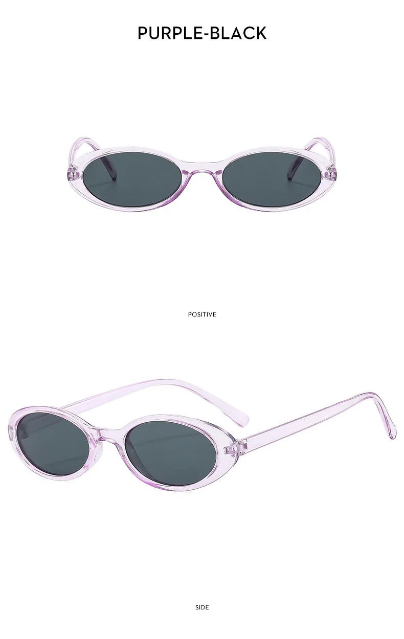 New Small Oval Sunglasses Women Men Trendy Vintage Hip Hop Cat Eye Sun Glasses Female Leopard Black Punk Eyewear UV400 Oculos