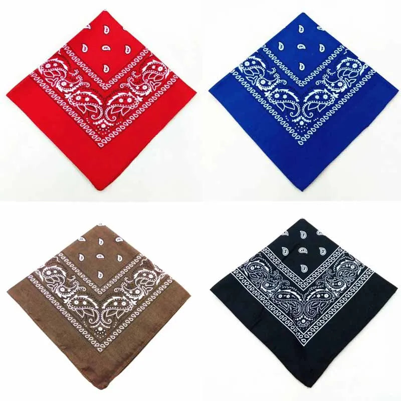 Fashion Hip Hop  Bandana Square Scarf Cowboy Cashew Black Red Paisley Headband Print For Women/Men/Boys/Girls