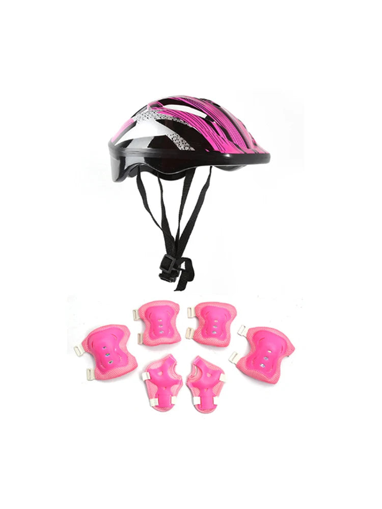 7Pcs/Set Kids Knee Pads and Elbow Pads Guards Protective Gear Set Safety Gear for Roller Skates Cycling Bike Skateboard Sports