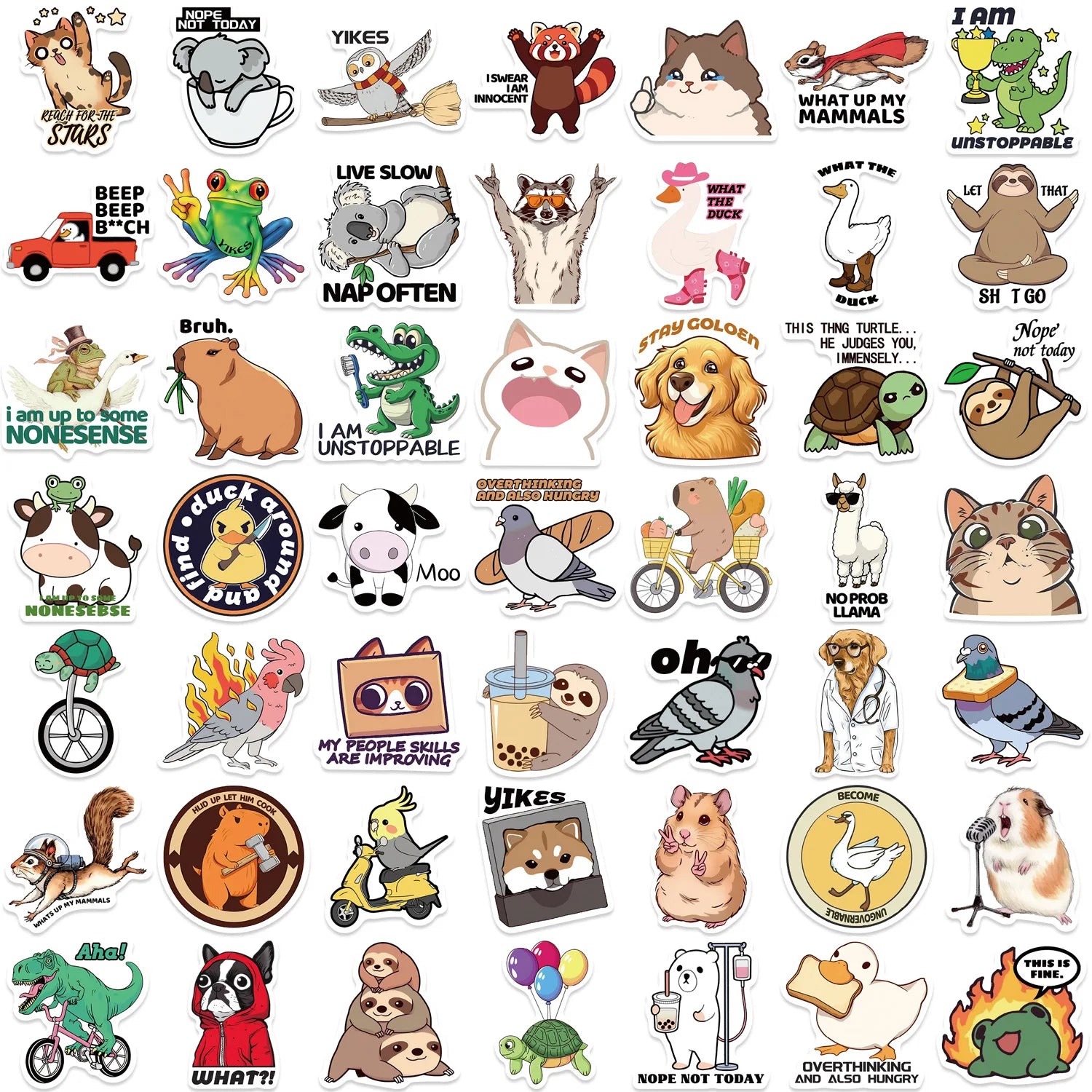 50PCS Funny Meme Graffiti Stickers Flakes For Cars Motorcycles Furniture Luggage Skateboards Lable