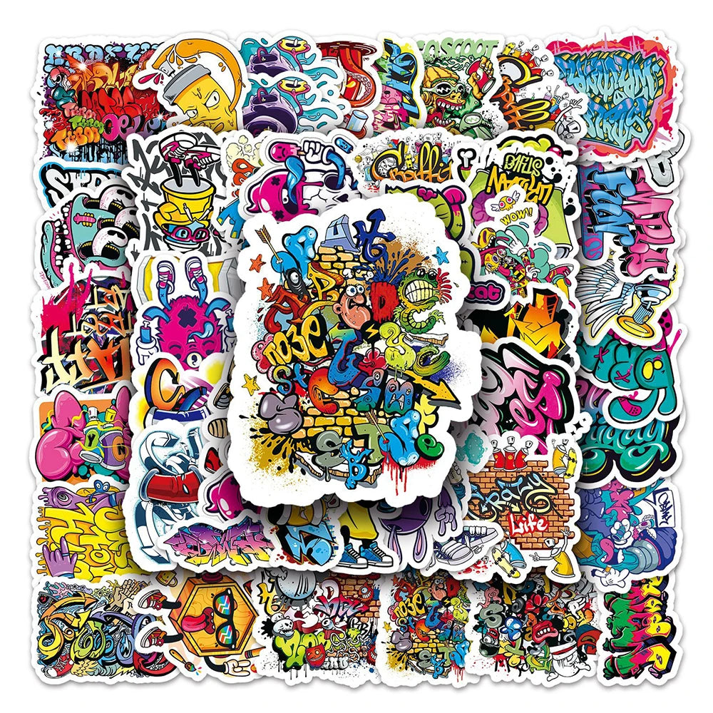 10/30/50PCS Cool Street Hip Hop Style Graffiti Stickers Cartoon PVC Decals Classic Toy DIY Suitcase Fridge Phone Skateboard Gift