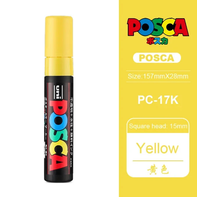 1pcs Japan UNI POSCA Marker PC-17K Graffiti Painting POP Poster Advertising Pen 15mm Water Based Big Head Pen Art Supplies