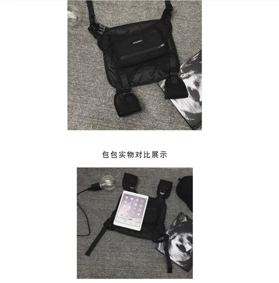 Chest Bag Waist Bag Hip Hop Streetwear Large Capacity Sports Casual Tactical Vest Bags for Men