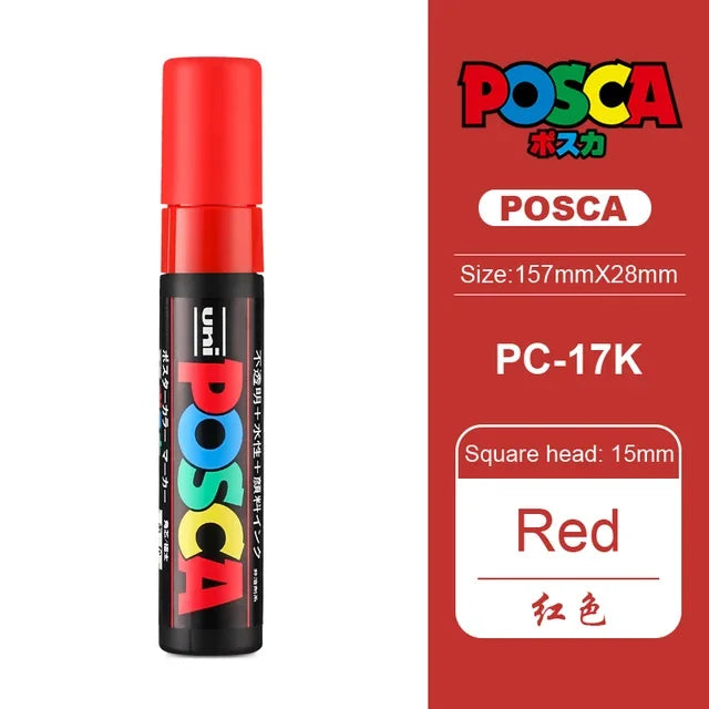 1pcs Japan UNI POSCA Marker PC-17K Graffiti Painting POP Poster Advertising Pen 15mm Water Based Big Head Pen Art Supplies