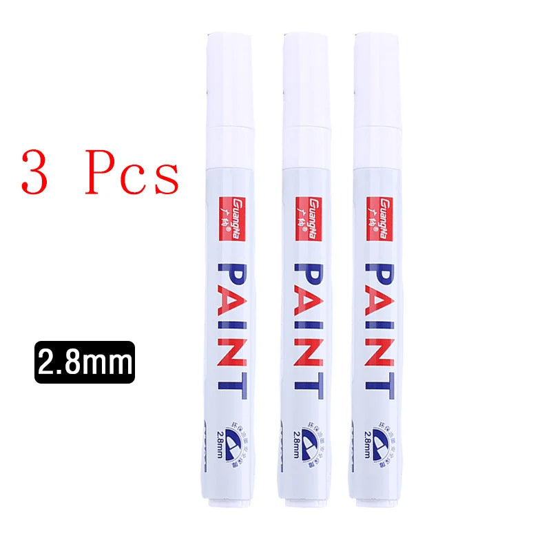 White Marker Pens set Oily Waterproof White Gel Pen DIY Graffiti Sketching Marker Stationery Writing School Supplies brush