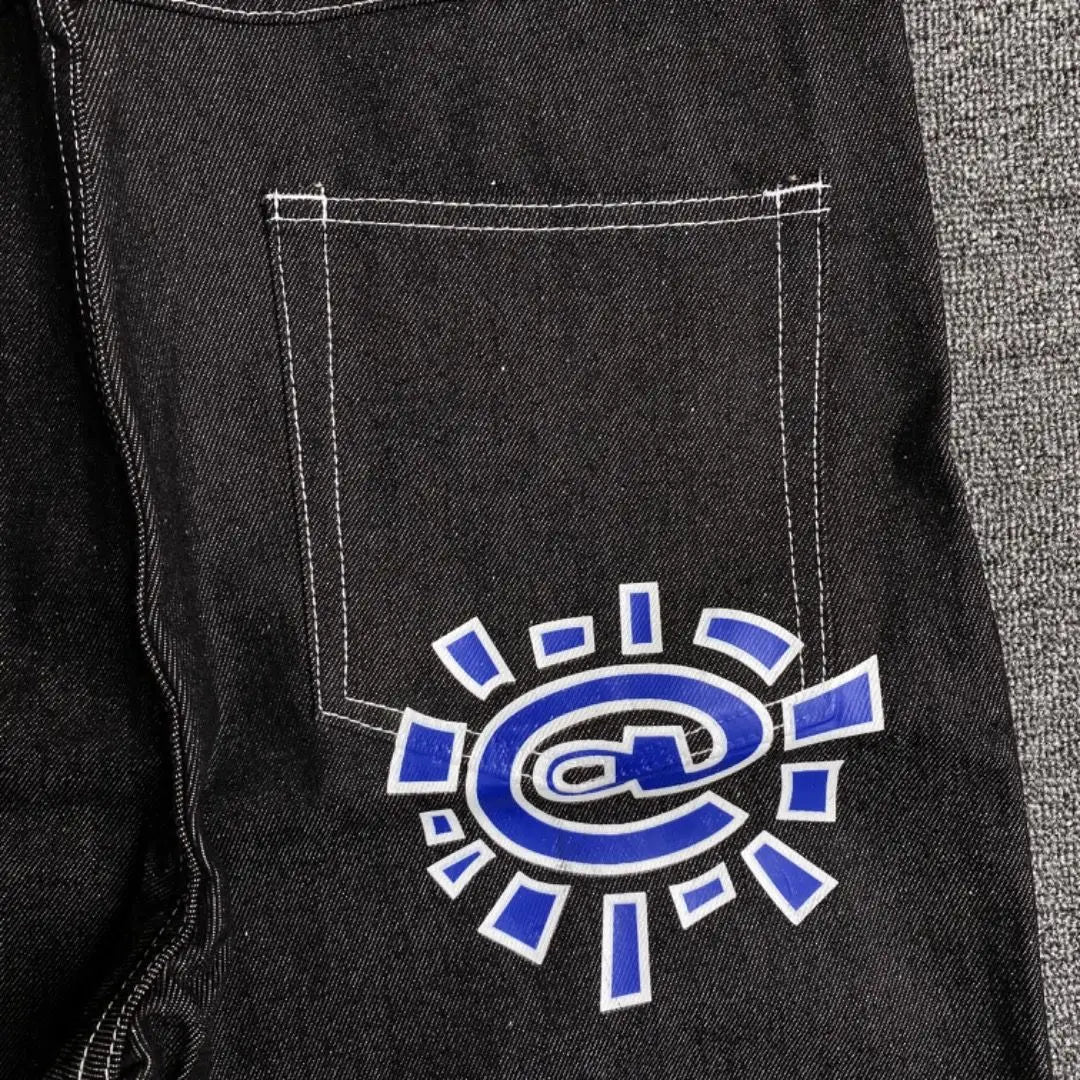 New Always Jeans High quality Printed Embroidery Straight Jeans Black Pants Men Jeans Printing Trend Street Wear AlwaysJeans Men