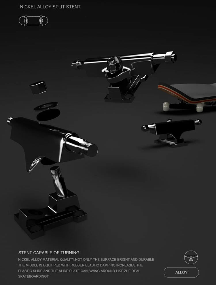 Wooden Professional Finger Skateboards DIY Toys Skate Park Tech Parts Deck Stunt Metal Bracket Bearing Wheel Tabletop Toys Gifts