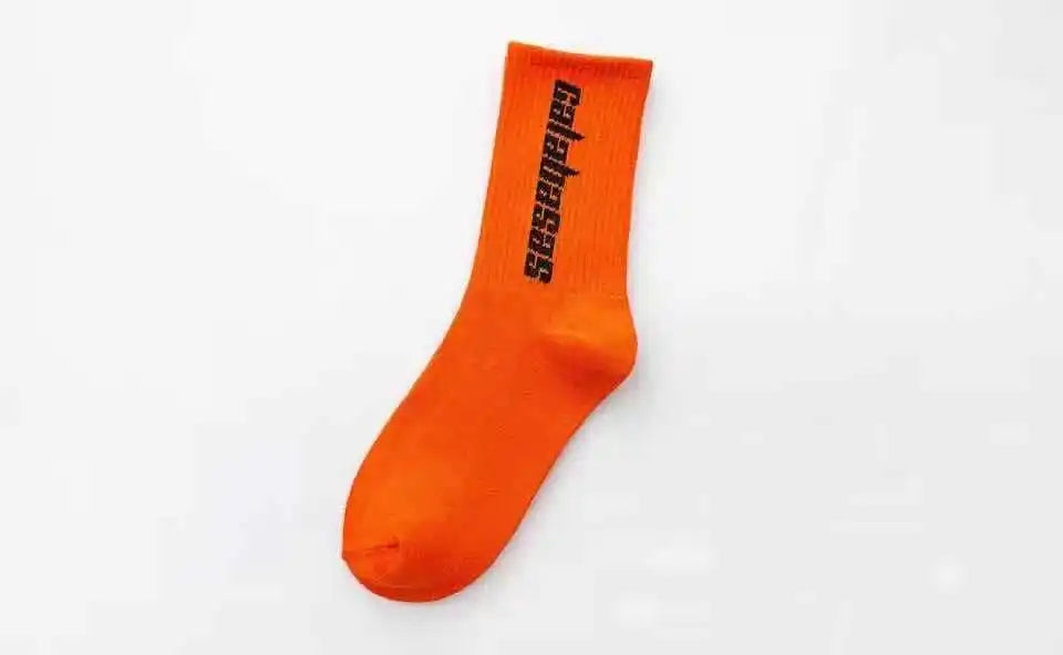 Streetwear Skateboard Harajuku CPFM Kanye West Socks Letter Coconut 350 Calabasas Rap Basketball Hip Hop Fashion Cotton Socks