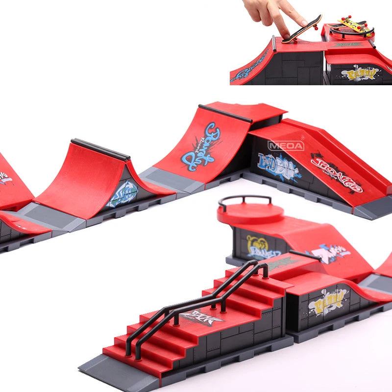 Professional Finger Skateboard DIY Skate Park Ramp Parts Tech Deck Scene Venue Combination Sets Novelty Toys Gift For Kids Child
