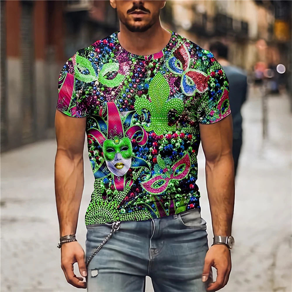 New Fun Graffiti Street T-Shirt 3D Printed Men's Hip Hop Summer Cool Tee Shirt Casual Youth Popular Personality Short Sleeve Top