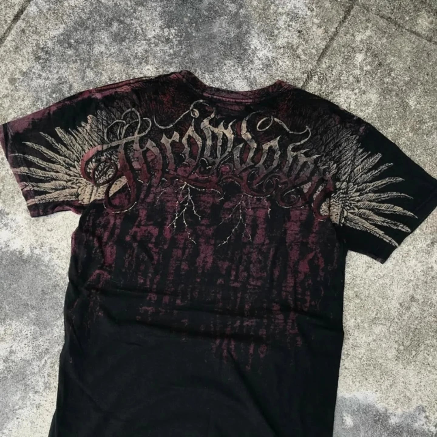 Hip Hop Multi-Element T-Shirt Mens American High Street Retro Loose Short-Sleeved Double-Sided Graffiti Printed Unisex Shirt