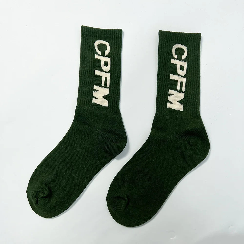 Streetwear Skateboard Harajuku CPFM Kanye West Socks Letter Coconut 350 Calabasas Rap Basketball Hip Hop Fashion Cotton Socks