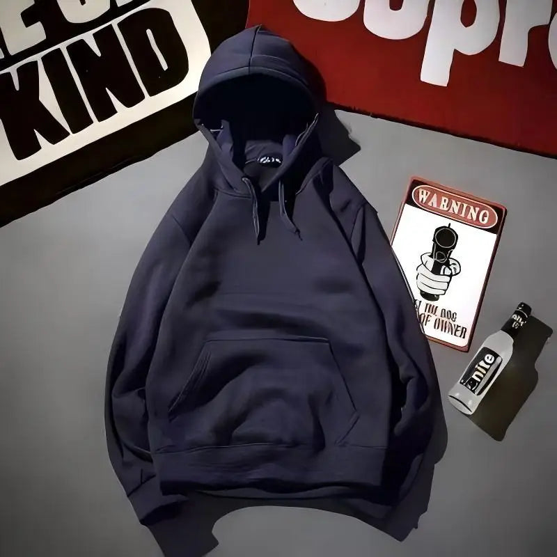 Spring Fall Men and women's plain black grey hooded sweatshirts Street wear Running sweatshirts Casual loose hoodie pullovers