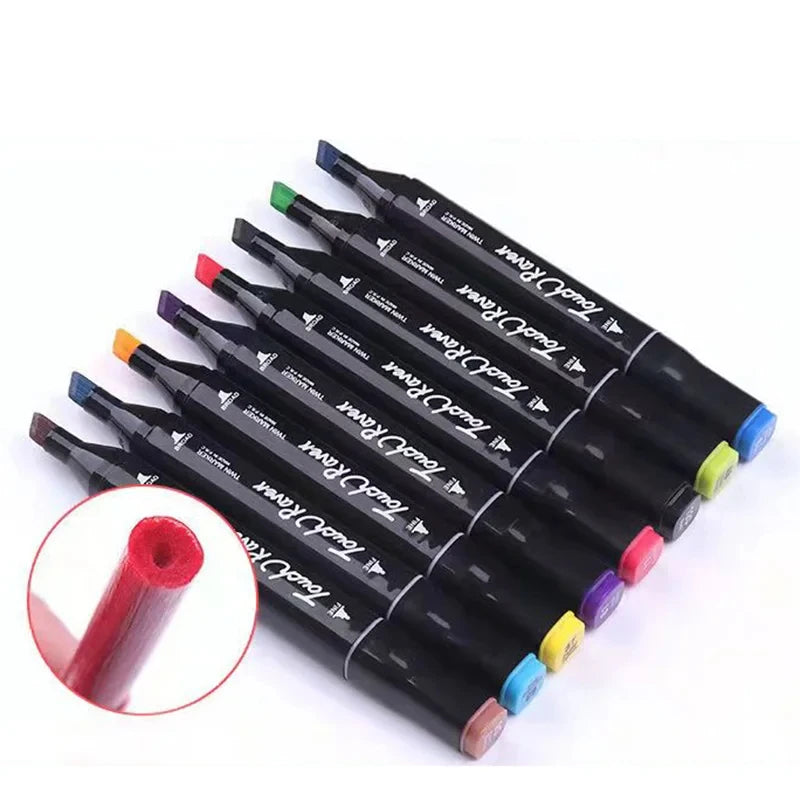 24/36/48/60/80/120/168/262 Colors Artist Double Headed Art Marker Pen Graffiti Manga Sketch Alcohol Based Soft Brush For School