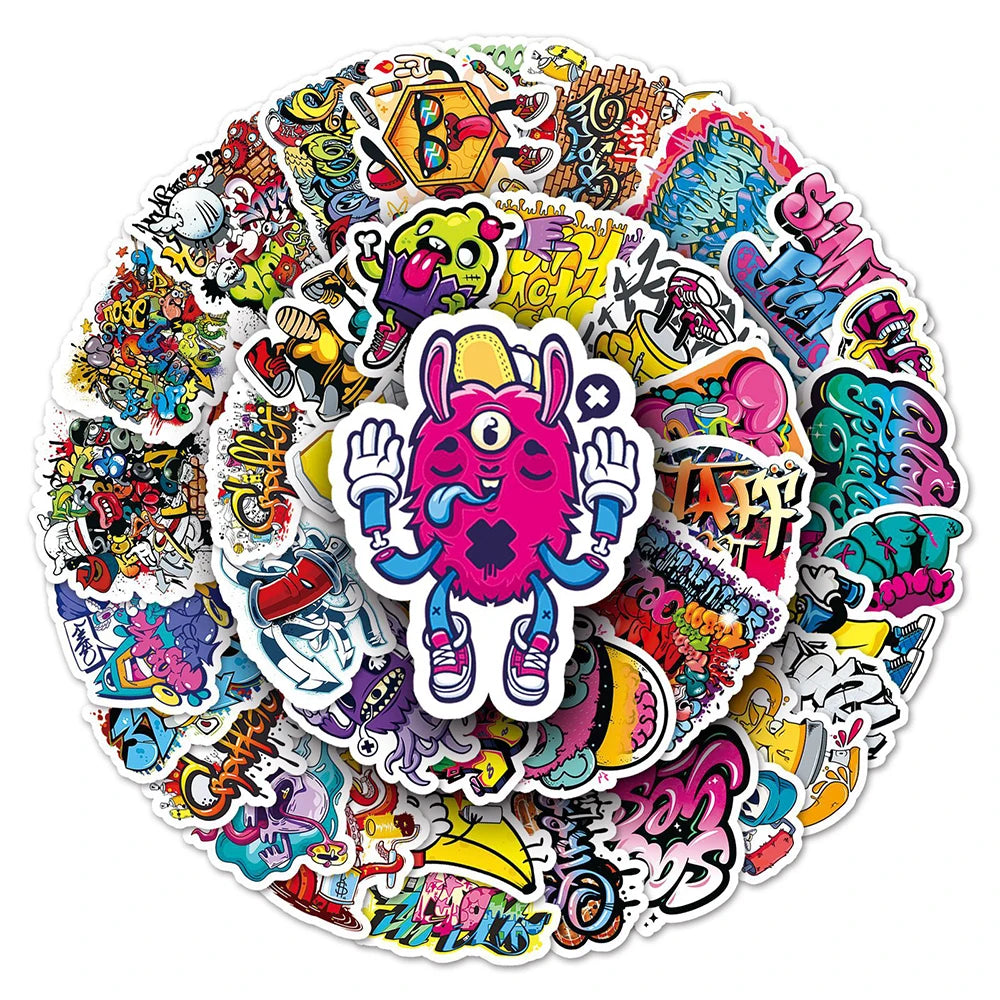 10/30/50PCS Cool Street Hip Hop Style Graffiti Stickers Cartoon PVC Decals Classic Toy DIY Suitcase Fridge Phone Skateboard Gift