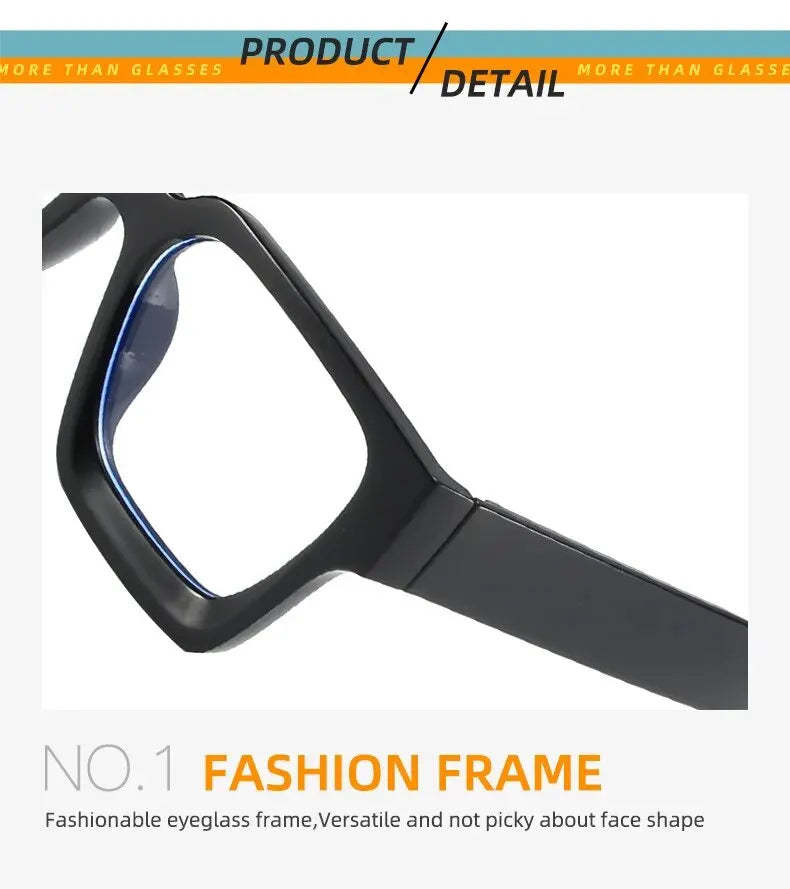 Texture Thick Edge Square Frame Decoration Street Wear Flat Mirror European And American Anti-blue Glasses