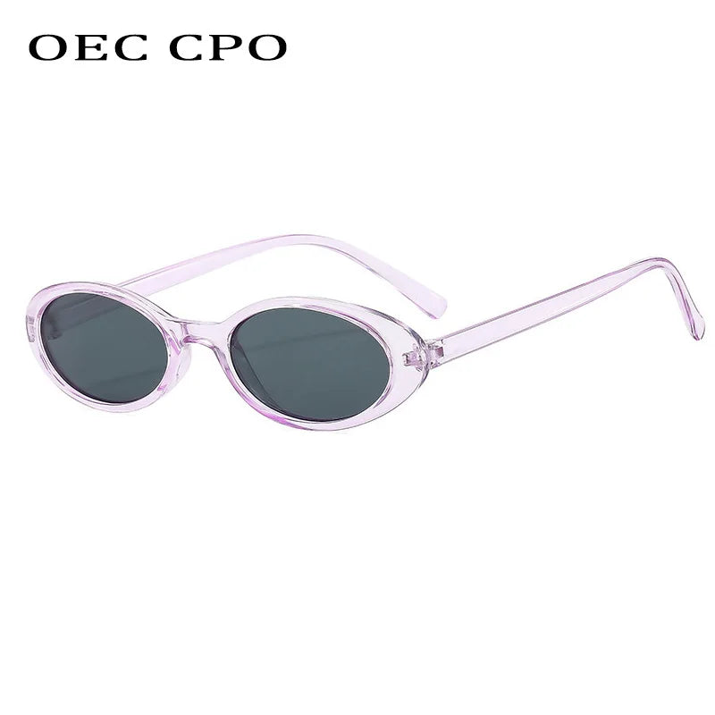 New Small Oval Sunglasses Women Men Trendy Vintage Hip Hop Cat Eye Sun Glasses Female Leopard Black Punk Eyewear UV400 Oculos