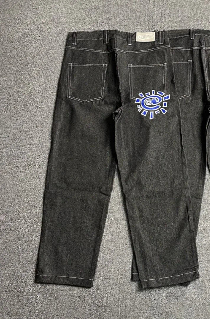 New Always Jeans High quality Printed Embroidery Straight Jeans Black Pants Men Jeans Printing Trend Street Wear AlwaysJeans Men