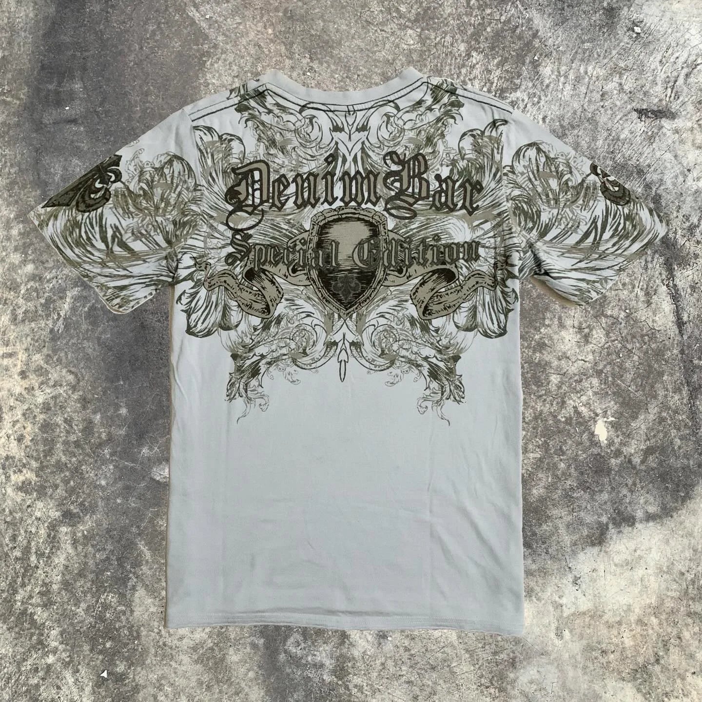 Hip Hop Multi-Element T-Shirt Mens American High Street Retro Loose Short-Sleeved Double-Sided Graffiti Printed Unisex Shirt