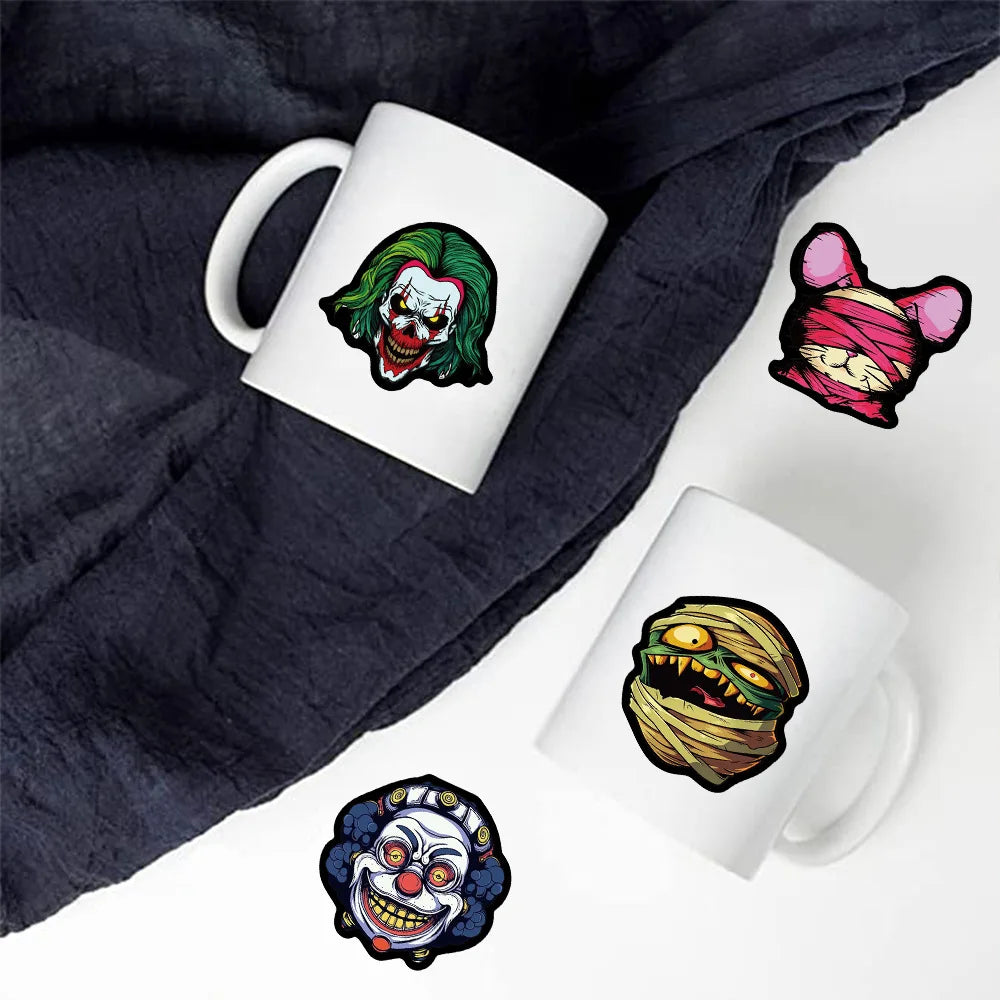 50Pcs Cool Horror Skull Stickers Waterproof for Skateboard Guitar Car Skateboard Motorcycle Helmet Decals Graffiti Toys