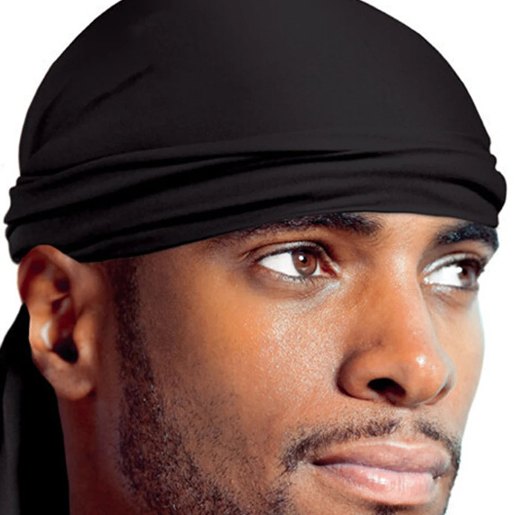 Fashion Du-rag Scarf Head Wrap Rap Band Tie Down Hat Outdoor Sports Bandanas Children Headwear For Hip Hop Hat Men Women