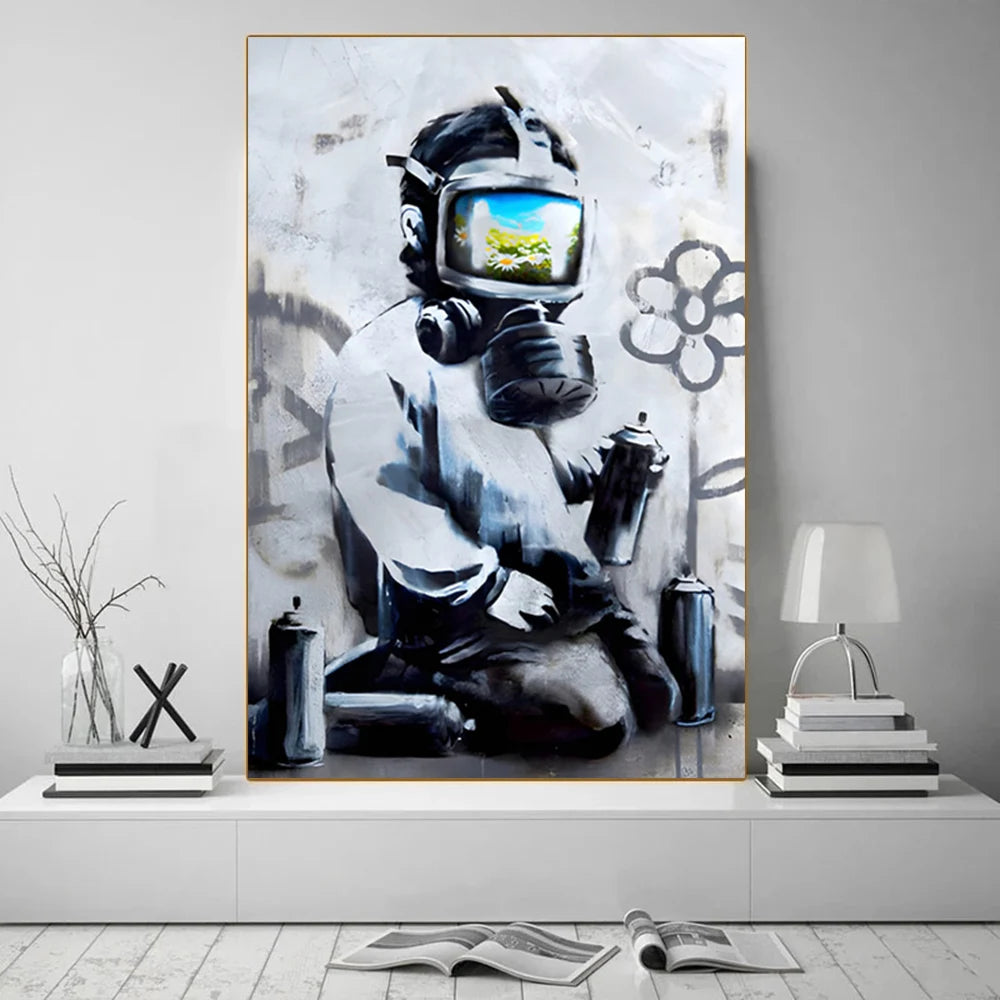 Street Graffiti Abstract Art Wall Posters Girl With Balloon Modern Home Room Decor Canvas Painting Mural Pictures Prints Artwork