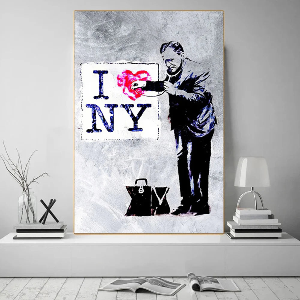 Street Graffiti Abstract Art Wall Posters Girl With Balloon Modern Home Room Decor Canvas Painting Mural Pictures Prints Artwork