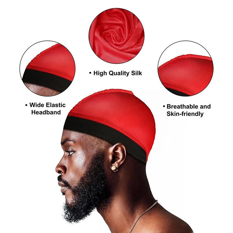 New Thick Silky Breathable Dome Elastic Mesh Wig Cap For Men Women Breathable Knit Street Style Cap Silky Wave Cap