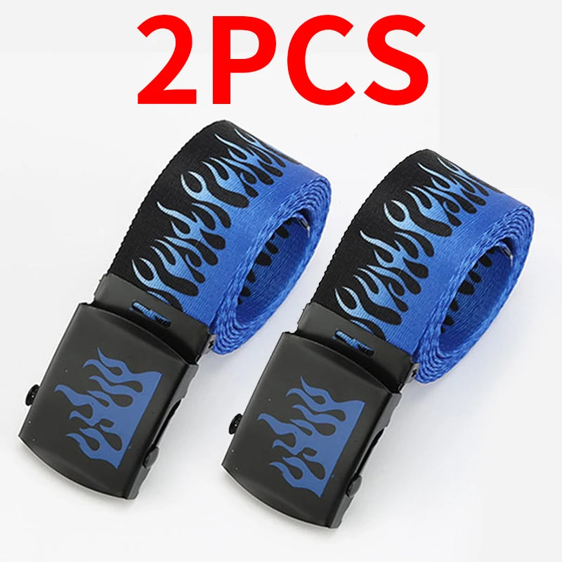 Punk Style Flame Belt - Trendy Hip-hop Street Bad Boy Personality Decoration Durable for Both Men and Women