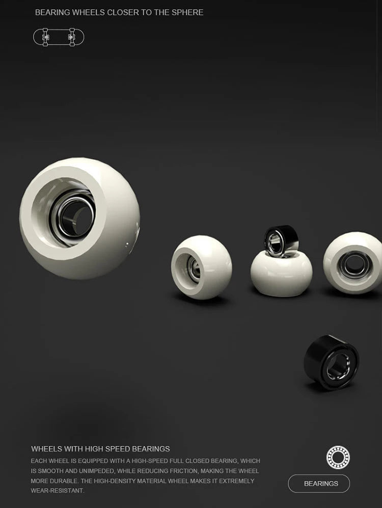 Wooden Professional Finger Skateboards DIY Toys Skate Park Tech Parts Deck Stunt Metal Bracket Bearing Wheel Tabletop Toys Gifts