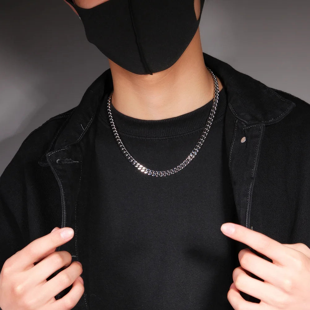 316 Stainless Steel Plated 18k Gold Fashion 8.10.12mm Encrypted Cuban Chain Rap Hip Hop Men Women Bracelet Necklace Accessories