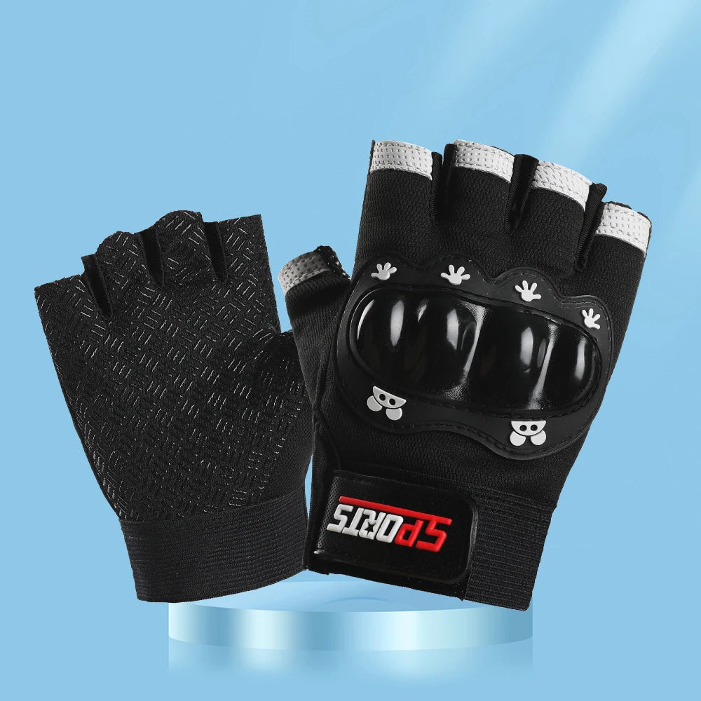 Cycling Kids Gloves for Boys Girls Hard Shell Protective Gloves Sports Fitness Climbing Skateboarding Children Anti Slip Gloves