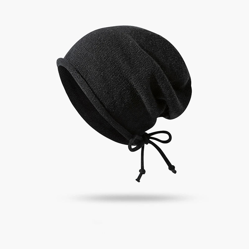 Autumn Winter Drawstring Adjustable Knit Hat Fashion Retro Street Wear Accessories Gift For Girlfriend Windproof Cold Proof Warm