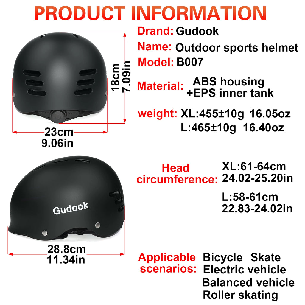 Adult Bike Helmet for Bicycle Cycling Biking Skating Skateboard Helmet Extra large head circumference L 58-61cm&XL 61-64cm