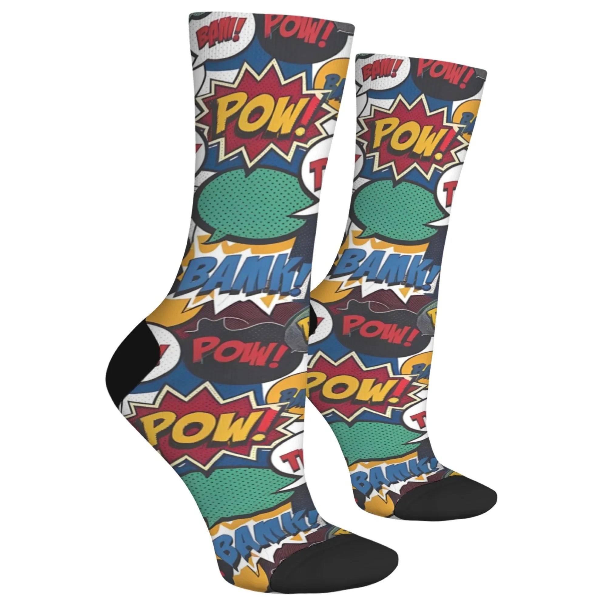 Fun street graffiti comic pop art socks men and women leisure outdoor sports socks hip hop happy personality crew socks gift