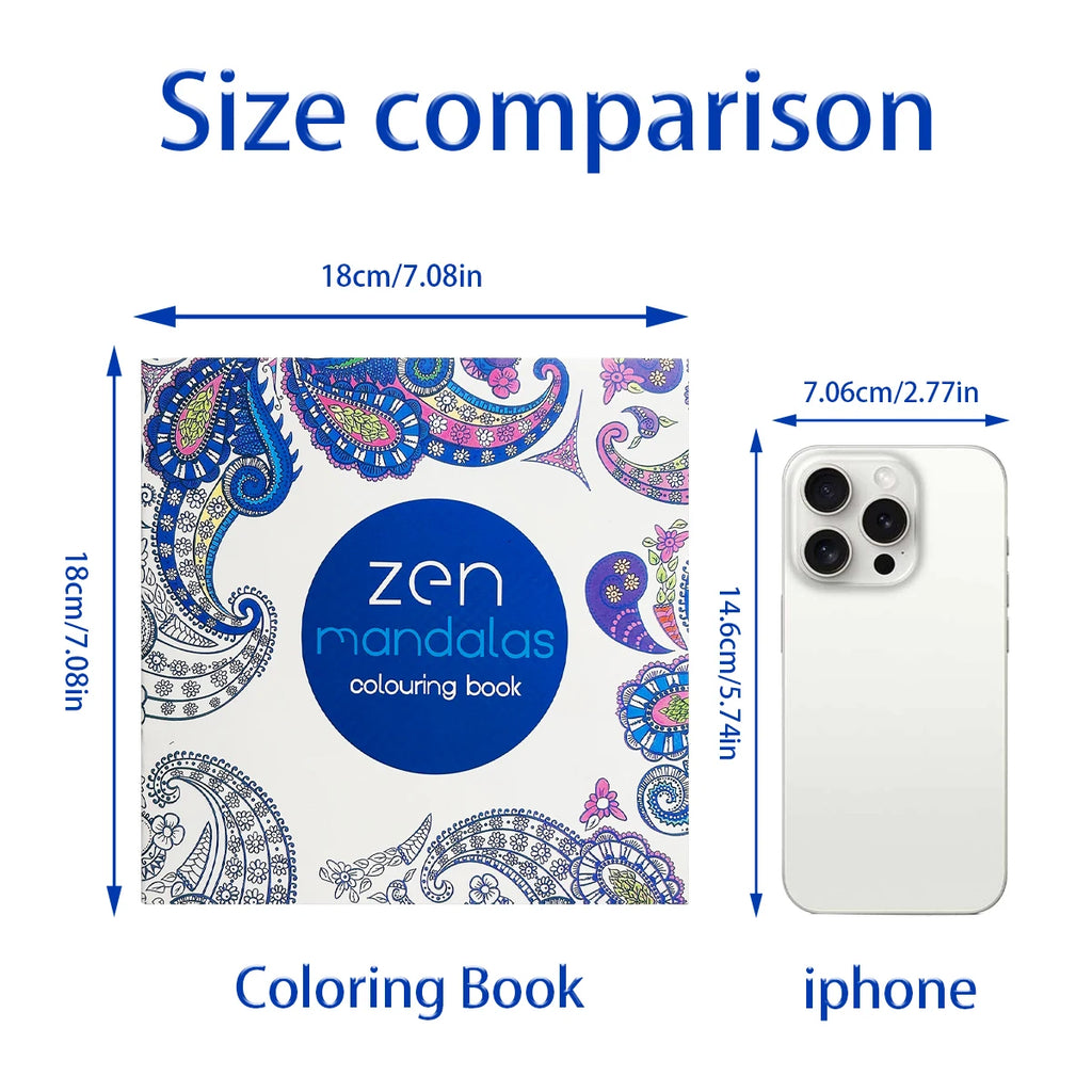 1PCS 24 Pages Mandalas Flower Coloring Book For Children Adult Graffiti Drawing