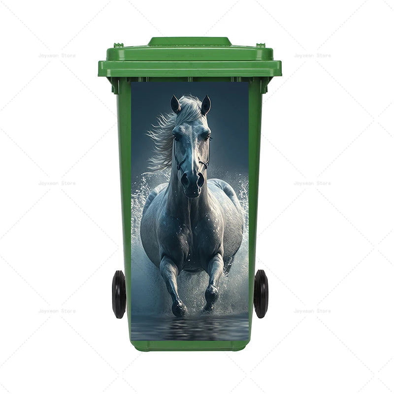 Art Graffiti Trash Can Sticker Kitchen Trash Can Waterproof Decoration Sticker Design Wallpaper Poster Cabinet Closet Stickers